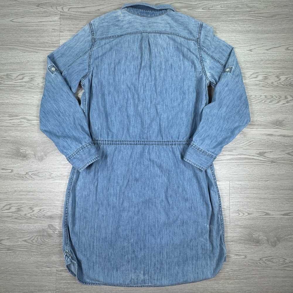Lauren Ralph Lauren Womens Denim Shirtdress Blue Size 12 Drawstring Utility LRL - Picture 2 of 7